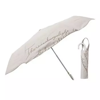 Ogawa Folding Blocks of UV Simple Perfect Gift for or any LINEDROPS 57435 Women s Parasol, Beige, 99.9% Rays, Water-Repellent, Stylish, Embroidered, бежевый