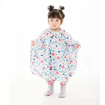 Ogawa Kids Rain Poncho 90 см Kukka Hippo Cherry светоотражающая лента включает в себя рюкзак типа сумка для хранения 83365 [2023] Hippo-style