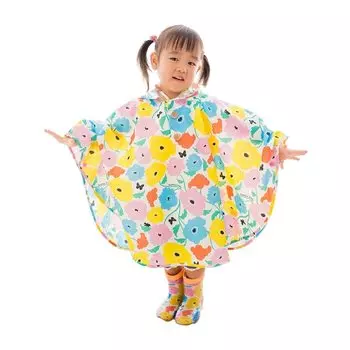 Ogawa Kids Rain Poncho 90 см Kukkahippo Garden со светоотражающей лентой и сумкой для хранения рюкзака 83369 [2023] в форме бегемота