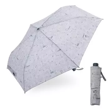 Ogawa Складной Ручной Джо 85746 (Огава) [2025] Мужской зонт, Открытый, 58 см, Peanuts, Снупи, Крутой/Светло-серый, Водоотталкивающий,