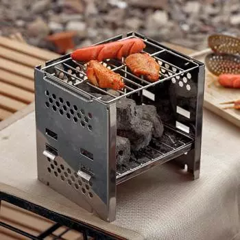 Огненный клен, дровяная печь для кемпинга, портативная складная дровяная печь из нержавеющей стали для кемпинга, пикника, пешего туризма