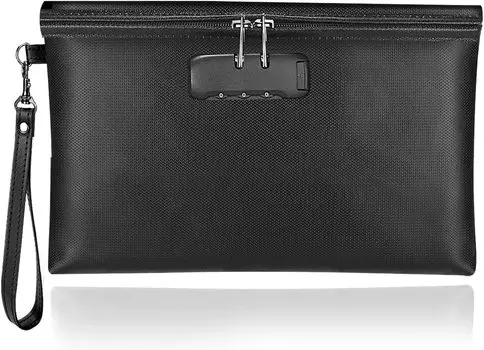 Огнестойкая сумка для документов с огнестойкой водонепроницаемой денежной сумкой с застежкой-молнией для хранения мобильного кредитного паспорта формата А4, застежка 25*17 см,