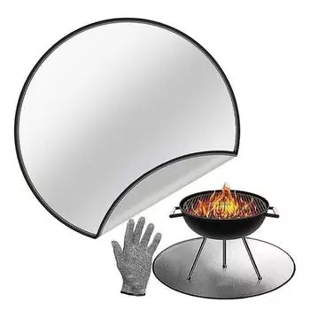 Огнестойкий коврик для барбекю, круглая защита для гриля 24/30 дюймов, термостойкий утолщенный коврик для костра, теплоизоляционная подушка для гриля для садового патио 30Inch