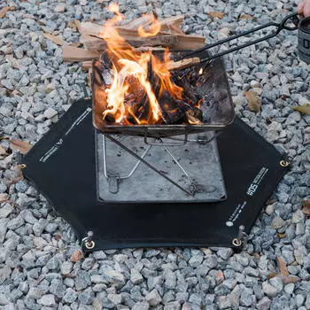 Огнестойкий коврик для костра, складной шестиугольный, универсальный, многоразовый, изоляционный коврик для гриля S
