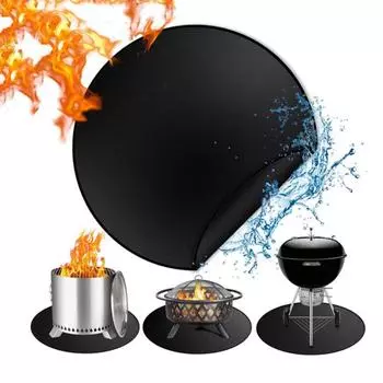 Огнестойкий коврик для печи, коврик для барбекю, круглый, квадратный, 3-слойный, огнестойкий, настольный коврик для уличного барбекю, коврик для фритюрницы, гриля M Round