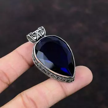 Ограненный танзанит кварцевый кулон винтажный кулон ювелирные изделия из драгоценных камней кулон из стерлингового серебра 925 пробы уникальный стиль кулон ювелирные изделия ручной работы для подарка