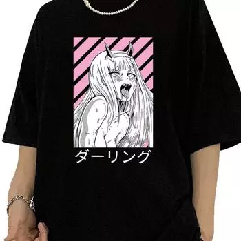 Ограниченная коллекция Darling Anime Waifu Manga с короткими рукавами, спортивная, для бега, японская, для мужчин, подарочная футболка, летняя свободная футболка, модная рубашка XS чёрный