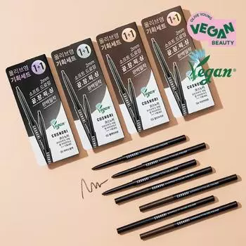[Ограниченное специальное предложение] Kosnori Super Proof Fiting Vegan Gel Liner Pencil 1+1 Special, Корейская косметика, KPOP [1+1 Planning] 01 Vivid Black