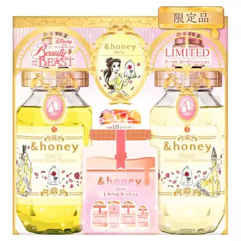 [Ограниченный дизайн Красавица и чудовище] &honey Melty Moist Repair Limited Pair Set Основной блок шампуня/Основной блок лечения/4-шаговый дорожный набор | Шампунь/Кондиционер