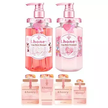 Ограниченный дизайн Lovely Heart] &honey Deep Moist Lovely Heart Limited Edition Pair Set [ Шампунь / Лечение / 4-шаговый дорожный набор ]