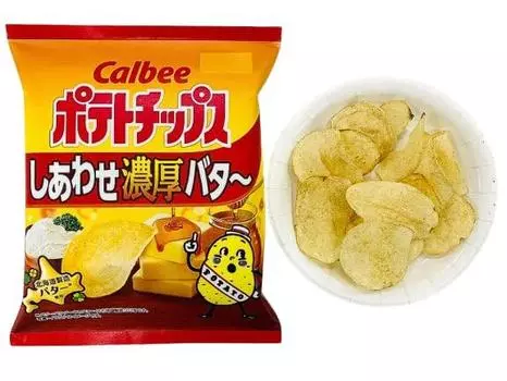 Ограниченный канал Calbee Картофельные чипсы Happiness Rich Butter 72 г x 12 пакетов [Товар со скидкой] ~