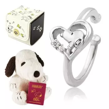 Ограниченный набор плюшевых игрушек в виде футляра Snoopy Heart Ear Cuff 1P Single Ear Clip Silver 925 PEANUTS Official Official Goods [Shinjuku Ginnokura] & Non-pirled серебряный