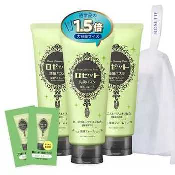 Ограниченный образец пасты для умывания лица Rosette Face Wash Pasta Sea Mud Smooth x Whisk Net [Официальный набор] (180г 3) + (х 1) + (х 2)...