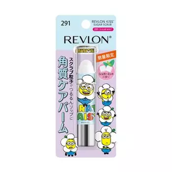Ограниченный Revlon Kiss Sugar Scrub Minion 291 Sugar Mint Освежающий аромат сахарной мяты Увлажняющий отшелушивающий уход для губ Скраб для губ [Упаковка EC] 2,6 г