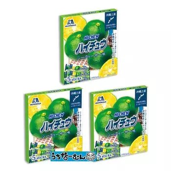 Ограниченный сувенир из Окинавы со вкусом Шикуваса, 3 коробки, наклейка Учинамун Hi-Chew +