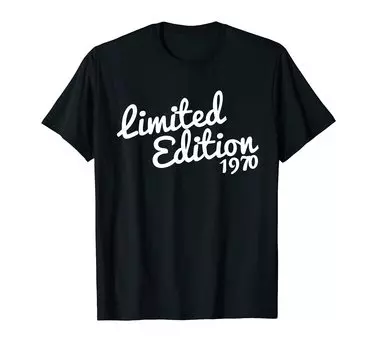 Ограниченный тираж 1970 года. Футболка с надписью «Подросток, год рождения, возраст». чёрный