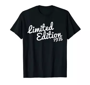 Ограниченный тираж 1975 года. Футболка с надписью «Подросток, год рождения, возраст». чёрный