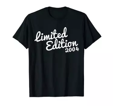 Ограниченный тираж 2004 года. Футболка с надписью «Подросток, год рождения, возраст». чёрный