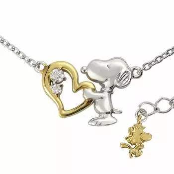 Ограниченный выпуск Hug Heart Woodstock Серебряное ожерелье 925 пробы для женщин [Snoopy] серебряный
