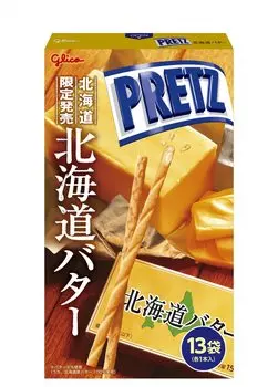 Ограниченный выпуск на Хоккайдо Glico Giant Pretz Hokkaido Butter Индивидуальная упаковка по 14 штук