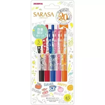 [Ограниченный] Zebra Sarasa Clip 0.5 20th Anniversary Scented 5 Colors Set