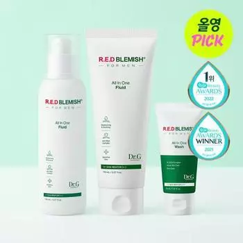 [ограничено на июнь] Доктор. G Red Blemish for Men Флюид «Все в одном» 150мл+150мл+Умывалка 30мл, Корейская косметика