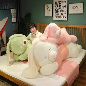 Огромная кукла-подушка в виде кролика, спящая тряпичная кукла, плюшевая игрушка в виде кролика, подарок 80Cm