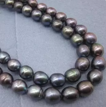 Огромное ОЖЕРЕЛЬЕ 32 ДЮЙМА 9-10 ММ ИЗ НАТУРАЛЬНОГО ТАИТЯНСКОГО ЧЕРНОГО ЖЕМЧУГА