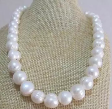 Огромное ожерелье из белого жемчуга в стиле барокко с природным южным морем диаметром 9-10 мм, 18 дюймов