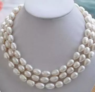 Огромное ожерелье из натурального южного морского белого жемчуга в стиле барокко диаметром 8–9 мм длиной 50 дюймов.