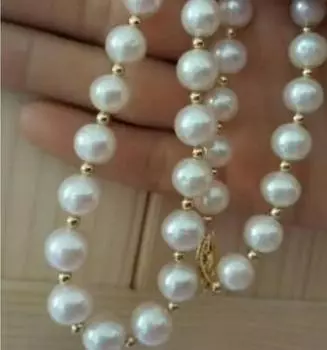 ОГРОМНОЕ ОЖЕРЕЛЬЕ С БЕЛЫМ ЖЕМЧУГОМ ЮЖНОГО МОРЯ 9–10 ММ