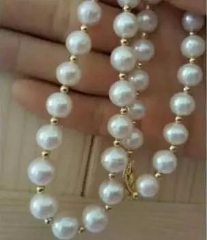 ОГРОМНОЕ ОЖЕРЕЛЬЕ С БЕЛЫМ ЖЕМЧУГОМ ЮЖНЫХ МОР 8-9 ММ