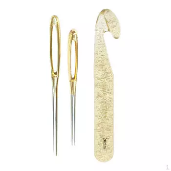 Огромные крючки для вязания крючком 20 мм с 2 шт. тупыми крючками с большим ушком для ковров, тряпичных шарфов, проектов «сделай сам»