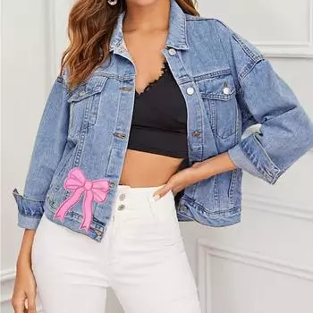 Огромные милые нашивки с бантами, огромные блестящие бусины, нашивки для глажки на сумках с блестками, аппликация из железа, бант R1E5 red-1pcs