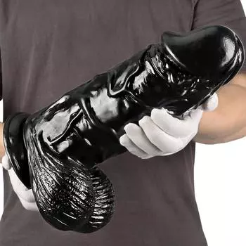 Огромный черный пенис, фистинг, большой дилдо, секс-игрушка для взрослых, реалистичный член, ремешок на члене, женский мастурбатор 25.5cm