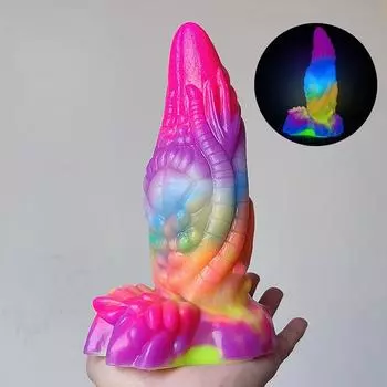 Огромный монстр дилдо силиконовый красочный фэнтези дилдо глубокая текстура зверь секс игрушка для женщин светящийся в темноте анальная пробка