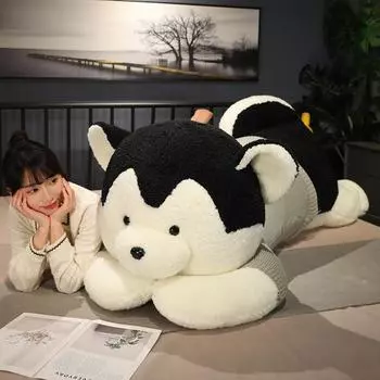 Огромный номер кукла хаски подушка девочка спящий щенок кукла щенок плюшевая игрушка тряпичная кукла 90cm