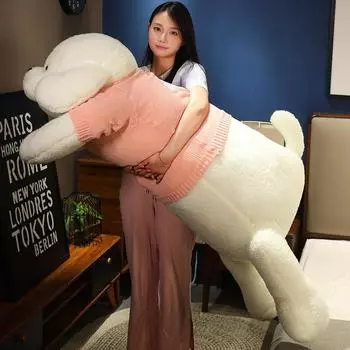 Огромный номер пуделя кукла подушка мальчик и девочка спящая тряпичная кукла щенок кукла плюшевая игрушка 90Cm