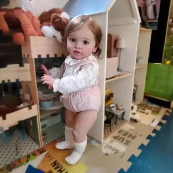 Огромный размер 26 дюймов мягкая имитация куклы младенца PIPPA красивая принцесса реборн куклы малыша отделаны 3D окрашенной кожей мягкое тканевое тело новорожденная кукла cloth body