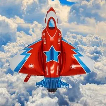 Огромный воздушный шар из алюминиевой фольги в виде истребителя подойдет для детских праздников и украшения вечеринок пилотов. 1pcs