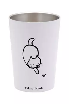 OGURA из 27 стаканов из нержавеющей стали для магазинов у дома, кофейная чашка 450 мл, вакуумная термоизоляционная кружка для холодной воды Shinji Kato cat play [Выберите узоры]