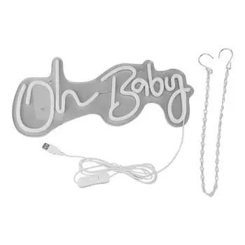 Oh Baby Neon Sign Acrylic USB Powered Wall Decor Neon Light для бара, свадьбы, праздника, вечеринки, дня рождения B White Light