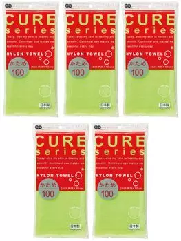 Ohe Body Towel Width 28cm x Length 100cm Green Kua2 Nylon Towel Firm Made in Japan Set of 5 Approx. зелёный
