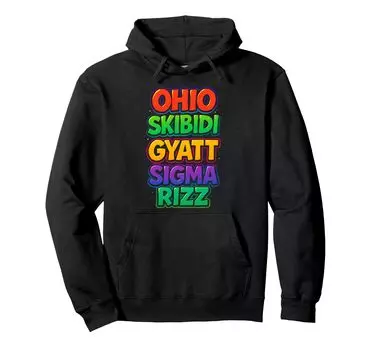 ohio skibidi gat sigma liz rizler brain lot hoodie чёрный