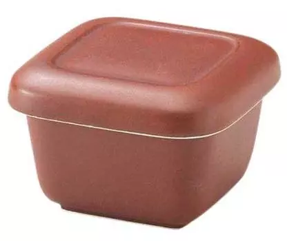 ohitsu red 2 diameter 16 x height microwave made in Japan 08578 Banko-yaki pottery, brown, square, cups, approx. 11.5 cm, safe,