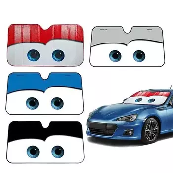 Охладите свой автомобиль мгновенно, забавные глаза, козырек от лобового стекла, солнцезащитный козырек, блокирующий ультрафиолетовые лучи и складки для удобного хранения, аксессуары amabilis, новинка