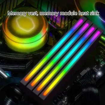 Охладитель для радиатора памяти ARGB Охладитель для радиатора оперативной памяти ARGB для повышения производительности и эстетической модернизации компьютера чёрный