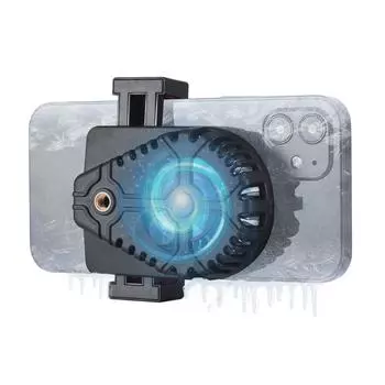 Охладитель для телефона для игр, трансляций в прямом эфире, держатель для телефона с охлаждающим вентилятором, два крепления для холодного башмака чёрный