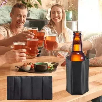 Охладитель для вина, мешок для льда, портативный быстрозамерзающий гель, складная лента-застежка, универсальный уличный охладитель для бутылок пива для пикника, напитков, шампанского