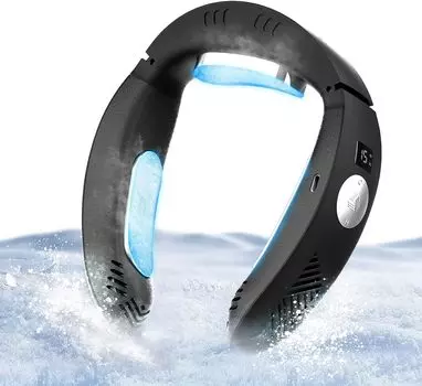 Охладитель и нагреватель для шеи с 3 охлаждающими пластинами, портативный вентилятор для шеи, перезаряжаемый 3500 мАч безлопастной вентилятор для шеи, 6 скоростей персонального вентилятора